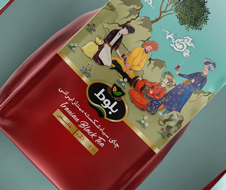 بسته بندی چای ایرانی بلوط 