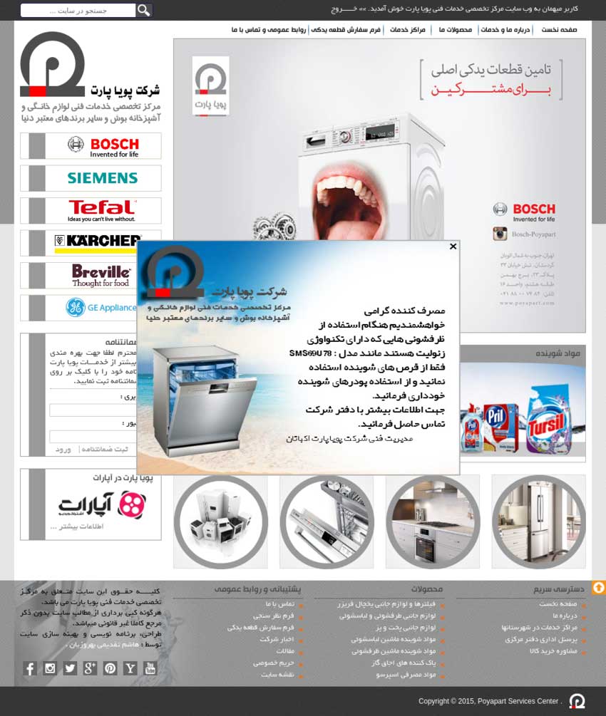 طراحی وب سایت خدماتی شرکت پویاپارت