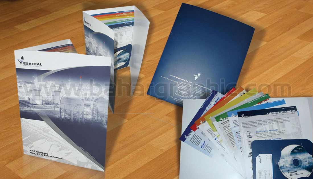 فولدرهای 3 لت با جای کارت و یزیت و سی دی در لطف کاور وسط جهت چهار شرکت صنعتی